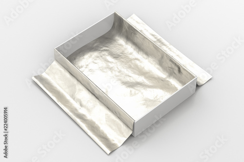 Download Gift Box Mockup With Unfolded Wrapping Paper Wall Mural Wallpaper Murals Dimamoroz
