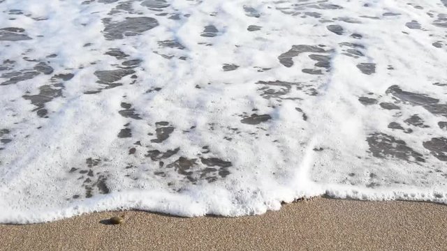 Word &ldquo;end&rdquo; on the sand and a wave that erase this word