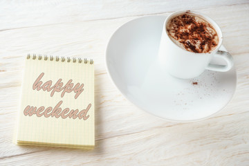 Sketchpad and a cup of hot cocoa