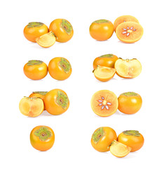 persimmon on white background