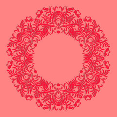 Paper lace doily, decorative snowflake, mandala, round ornament, vector eps 8