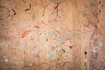 messed wooden table background