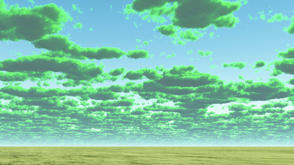Fototapeta na wymiar Green clouds