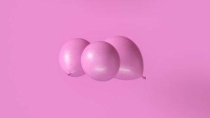 Pink Balloon 3d illustration 3d rendering