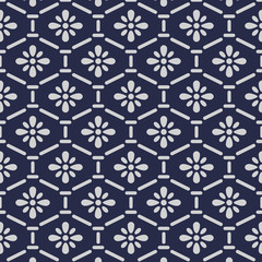 Japanese flower hexagon pattern