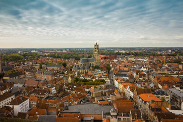 Bruges panorama from the Belfort tower