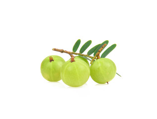 Fresh Indian gooseberry on white background