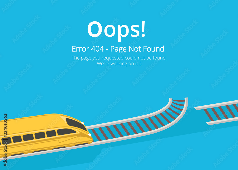 Poster Error 404 page layout vector design. Website 404 page creative concept. The page you requested could not be found. Oops 404 error page. 