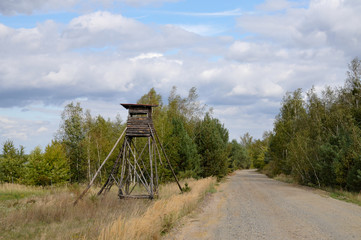 hochstand forst förster jagd natur landschaft wald jagen