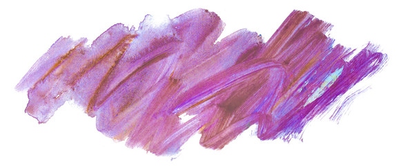 watercolor element with brush strokes purple with a variety of colors
