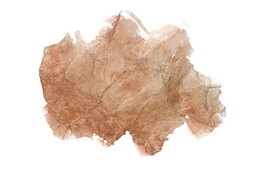 brown watercolor stain with sharp edges from brush strokes