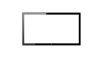 TV ( Television ) screen with shadow for advertising product or television programs on white isolated background vector illustration