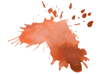 orange spot with splashes of watercolor bright light