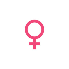 Illustration of female gender symbol in pink color