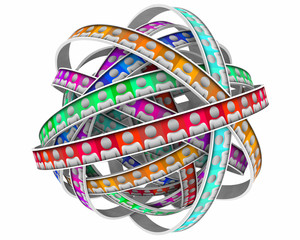 People Network Customers Contacts Database 3d Illustration