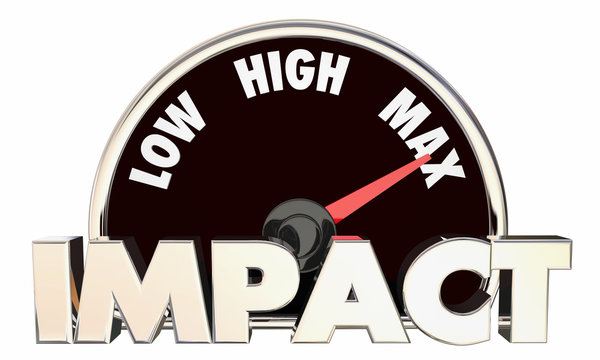 Impact Low High Maximum Huge Effect Measurement Speedometer 3d Illustration