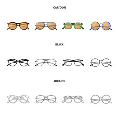 Isolated object of glasses and sunglasses logo. Collection of glasses and accessory vector icon for stock.