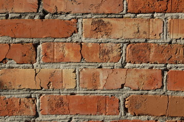 Red brick wall texture. Grunge background for interior design