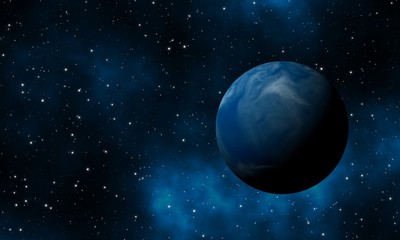 Obraz na płótnie Canvas Exoplanet with earth like planet in the galaxy design background