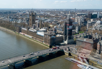 London, UK - april 20, 2018:View of Big Ben, world famous clock, under renovation.