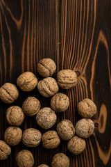 walnuts on a wooden background