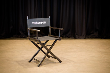 Film Cinema Directors Chair on a working Movie Set