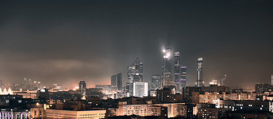 moscow skyline at night