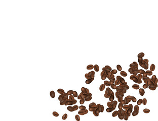 Coffee Beans Isolated in White Background. Vector Illustration.