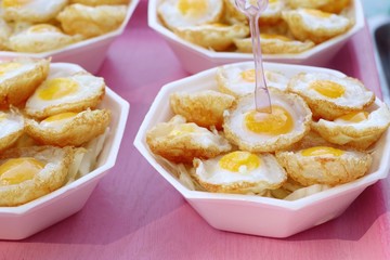 Quail eggs at street food