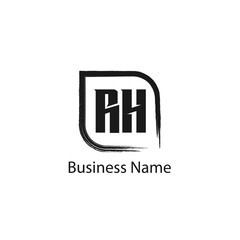 Initial Letter RH Logo Template Design