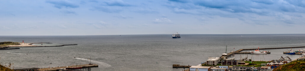 Helgoland, Germany Panorama View Lighthouse and coast