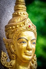 buddha, head, gold, statue, eyes, ornaments, thai, culture, religion, god, yoga, meditation, samadhi, happiness ,reality