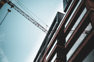 Construction site of modern apartments