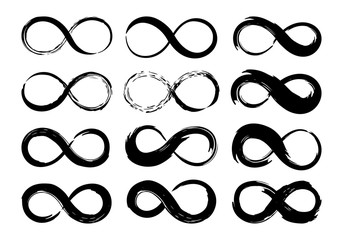 Infinity symbols ink brush stroke