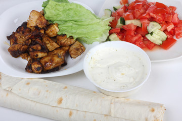 Products and ingredients for shawarma and cookware