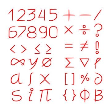 number and math symbols