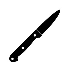 Knife icon, silhouette, logo on white background