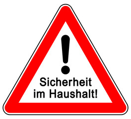 sd84 Schild-Dreieckig - german - Achtung / Sicherheit im Haushalt! (Unfallverhütung) - Schild - dreieckig rot xxl - g6616