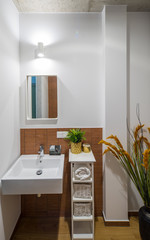 Shower room and bathroom in a modern apartment. Shower room in the studio apartment. © Aleks Kend