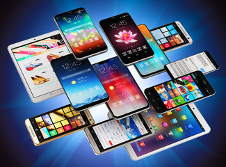 Smartphones, mobile phones and tablet computers