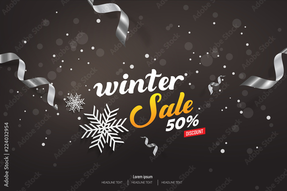 Canvas Prints Winter Sale 50% Discount Vector Background Illustration