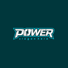Power logo font design. Electric energy logotype. Vector emblem