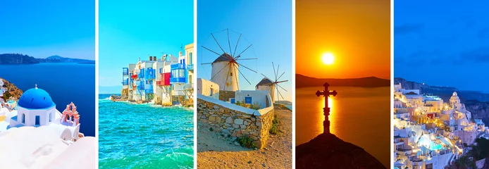 Foto auf Acrylglas Hotel Landscapes of Santorini and Mykonos  © Roman Sigaev