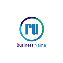 Obraz premium Initial Letter RU Logo Template Design