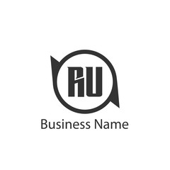 Initial Letter RU Logo Template Design