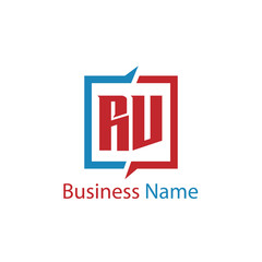 Initial Letter RV Logo Template Design