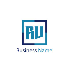 Initial Letter RV Logo Template Design