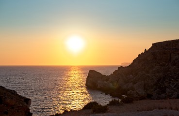 Malta beautiful beach sunset