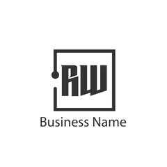 Initial Letter RW Logo Template Design