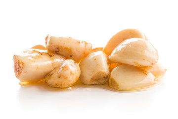 Marinated garlic. Pickled garlic.